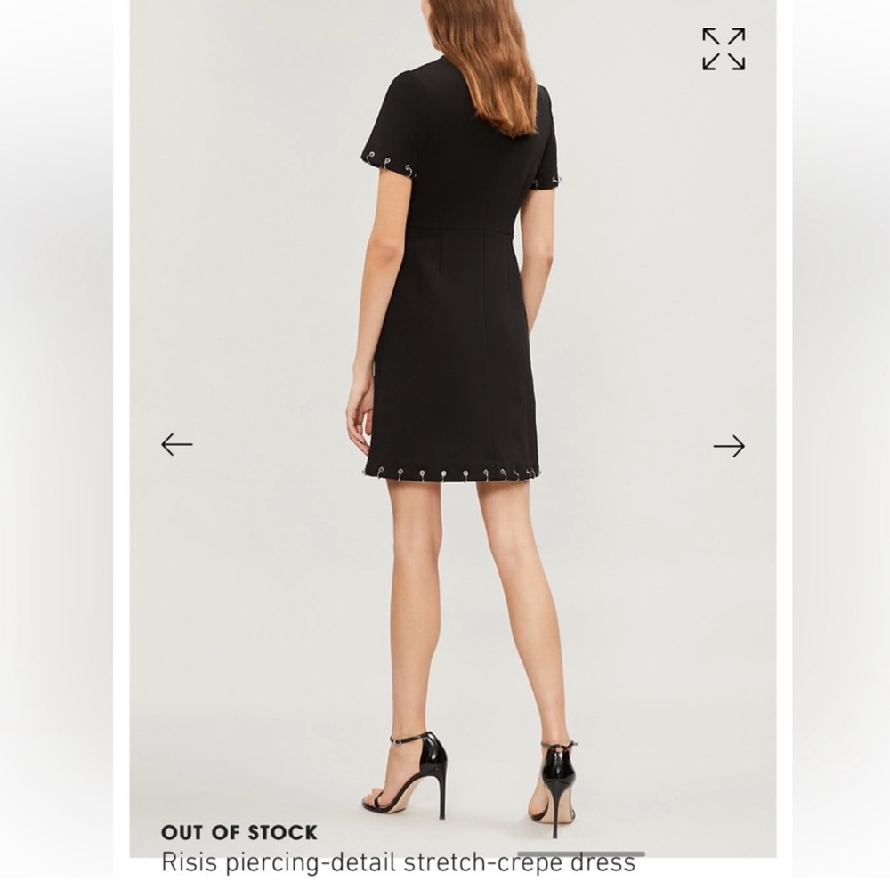 NWT Maje Risis Black Dress With Silver Pierced Ring Detail - Picture 7 of 7